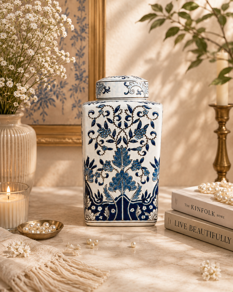 Vintage Blue Art Jar