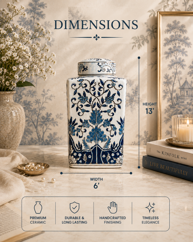 Vintage Blue Art Jar