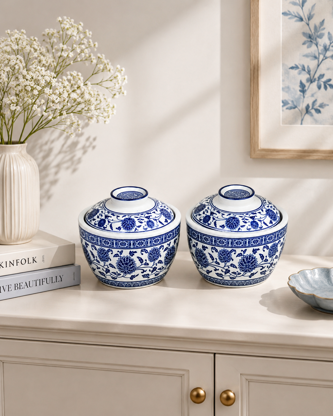 Chinoiserie Pots with tray 4