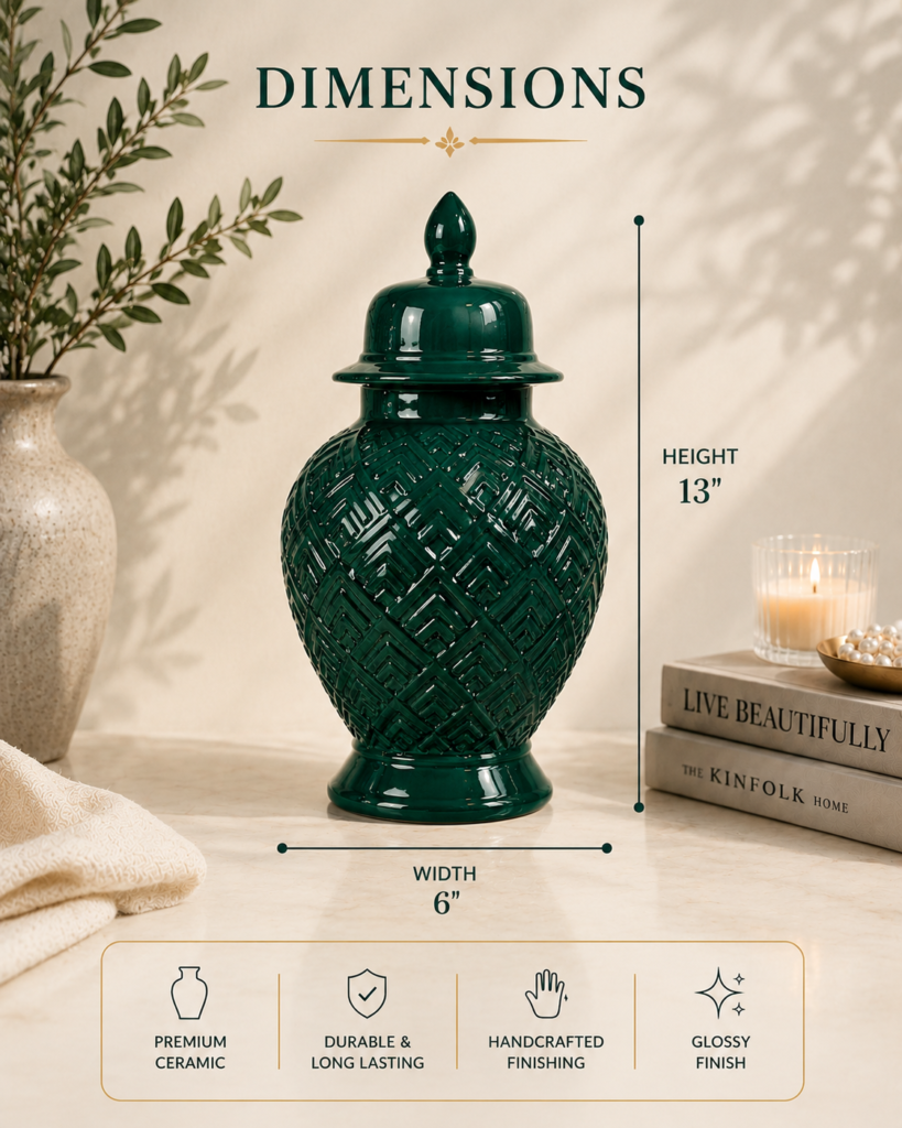 Opulent Green Decor Jar