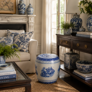 Royal Bloom Porcelain Stool