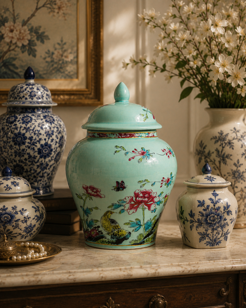 Serenity Floral Jar