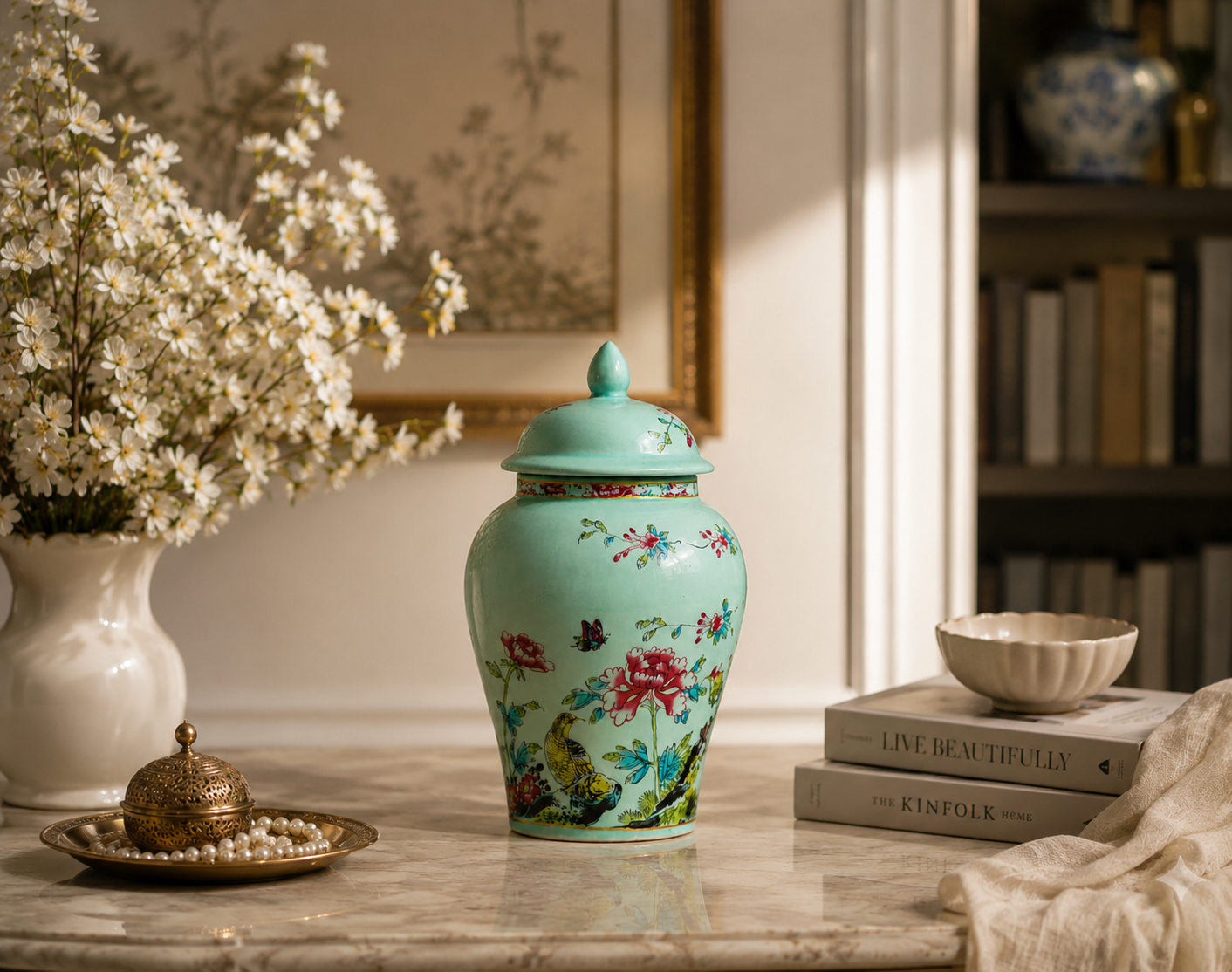 Pastel Bloom Ceramic Jar