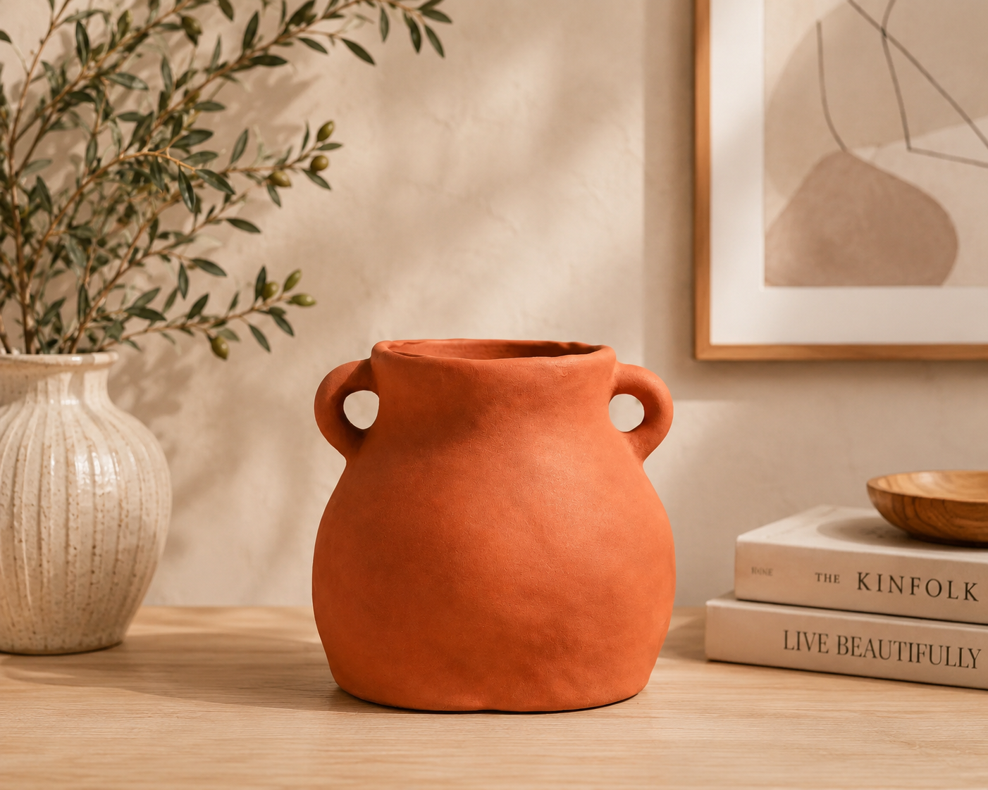 Terracotta Muse Sculptural Vase