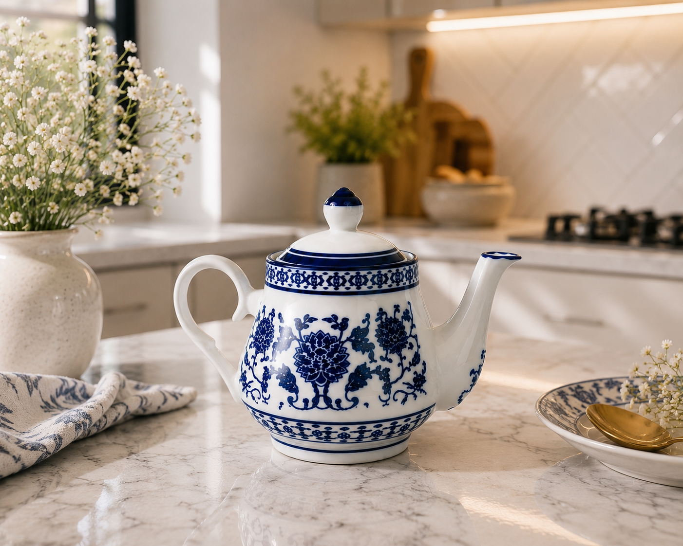 Petite Chinoiserie Teapot Lifestyle View