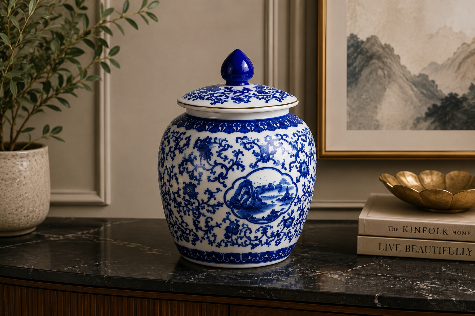 Royal Deep Blue Porcelain Jar