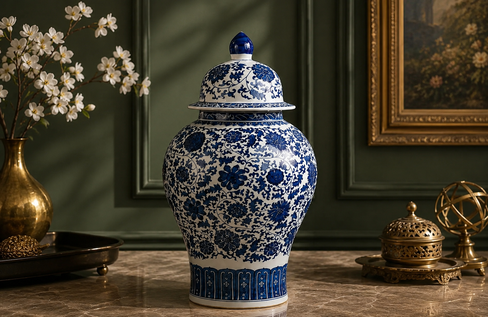 Royal Heirloom Porcelain Urn Lifestyle View