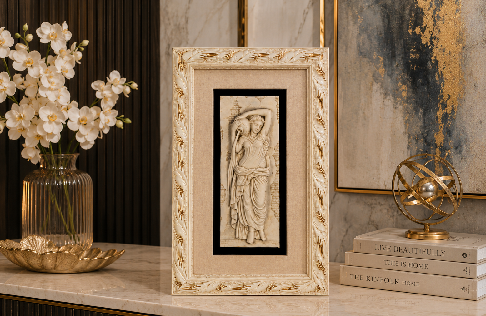 Greco-Roman Sculptural Wall Frame Lifestyle View