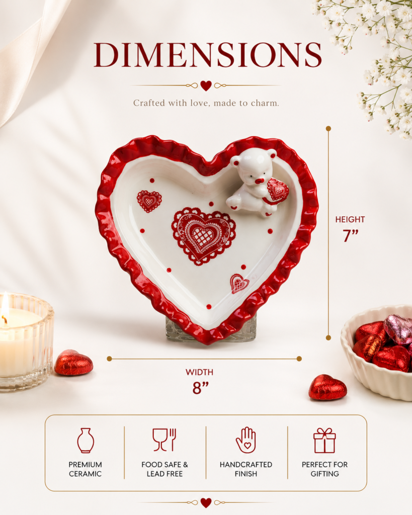 Sweetheart Teddy Trinket Dish