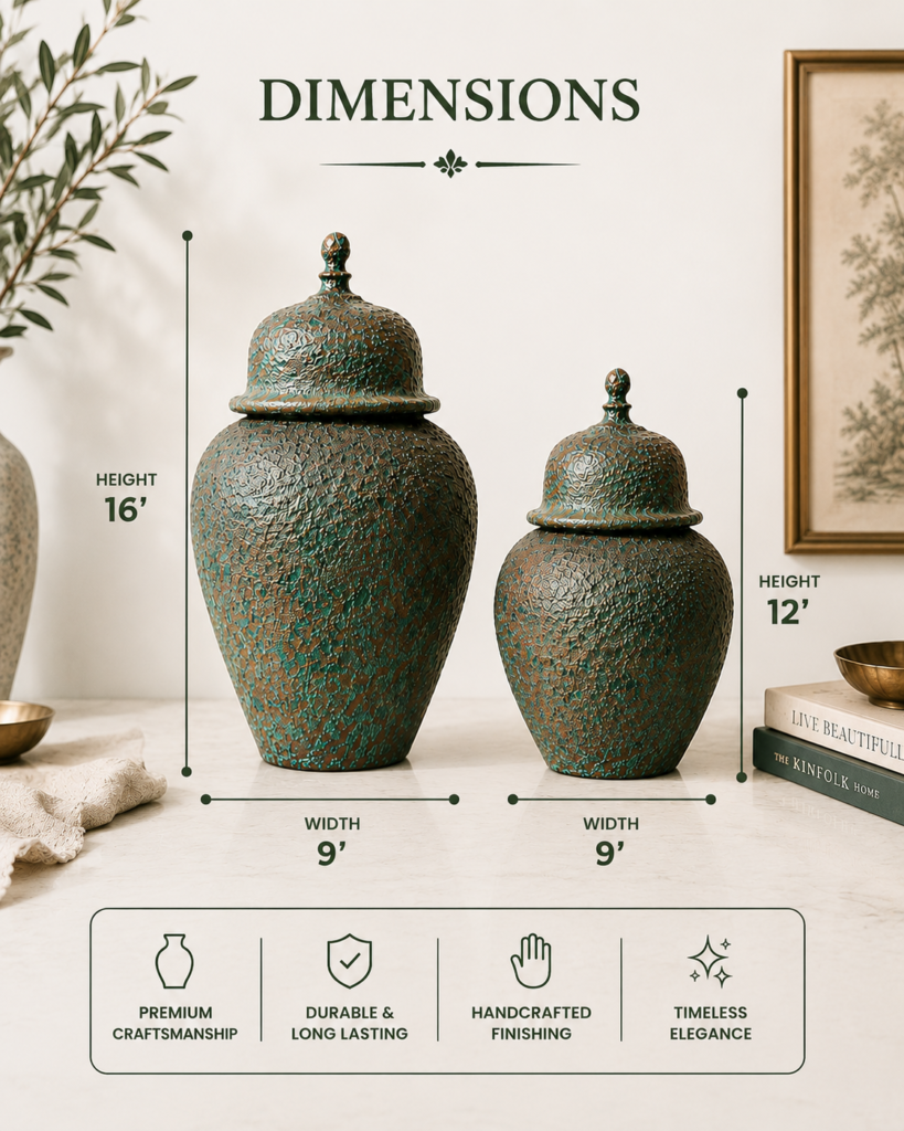 Aged Earth Decorative Urn Set of 2