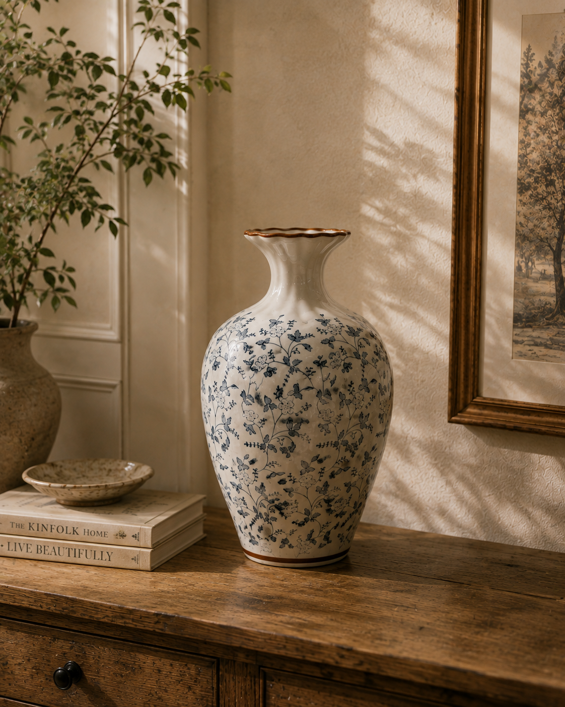 Azure Blossom Chinoiserie Vase 6