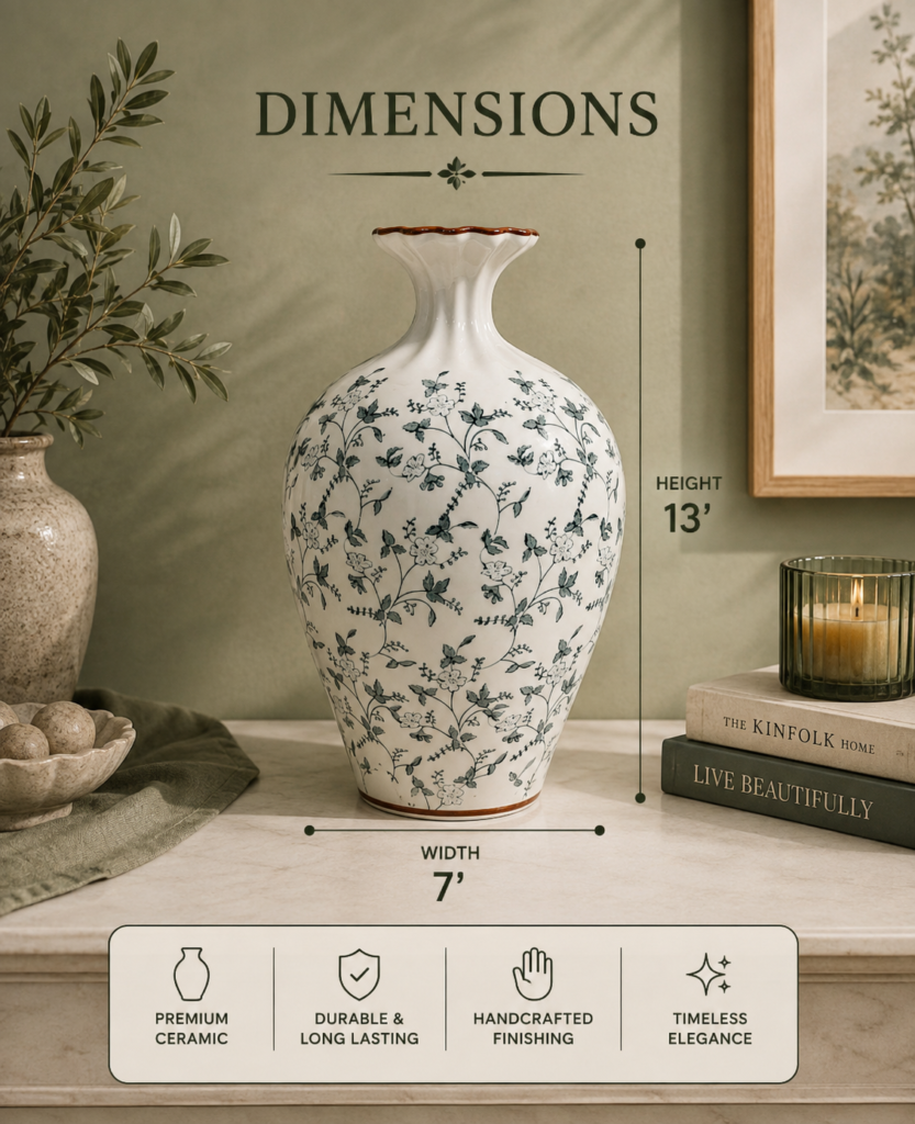 Azure Blossom Chinoiserie Vase