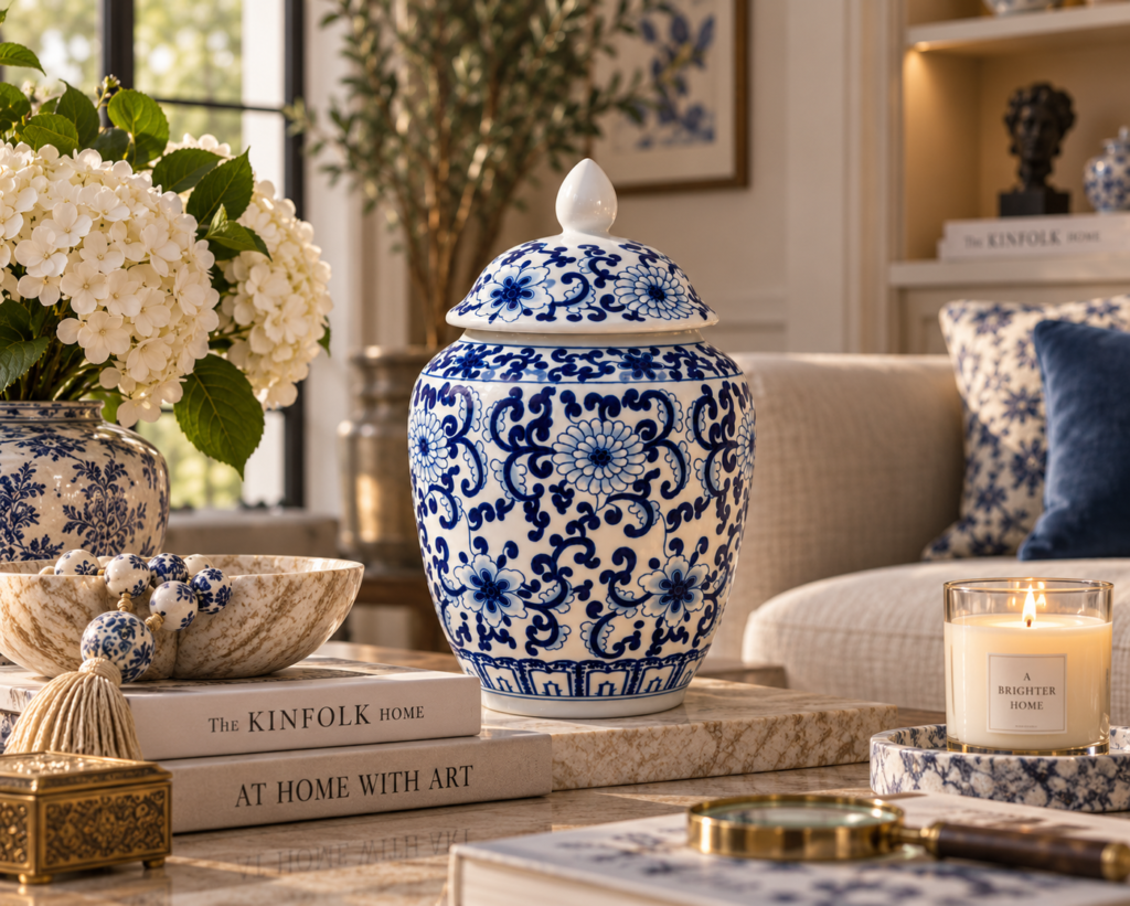 Blue Majesty Decorative Jar Lifestyle View