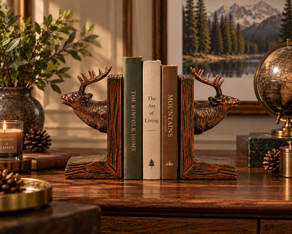 Majestic Stag Bookends Lifestyle View