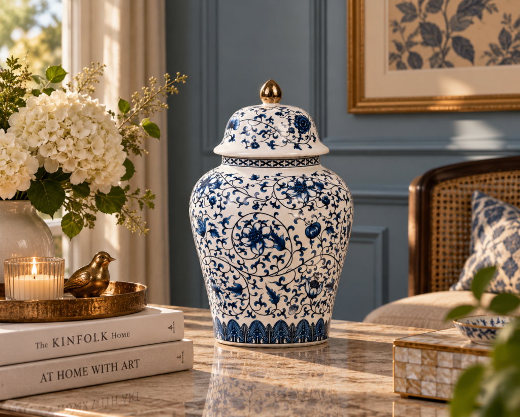 Vintage Blue Charm Jar