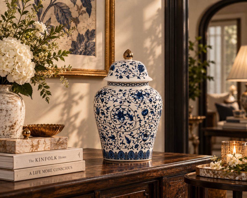 Vintage Blue Charm Jar Lifestyle View