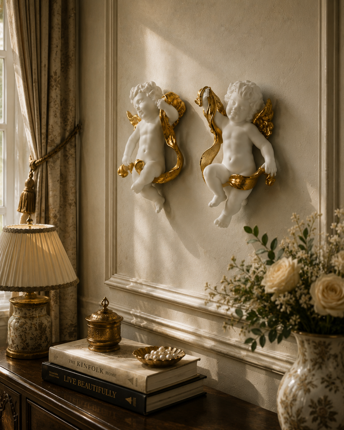 Golden Cherub Duo Lifestyle View