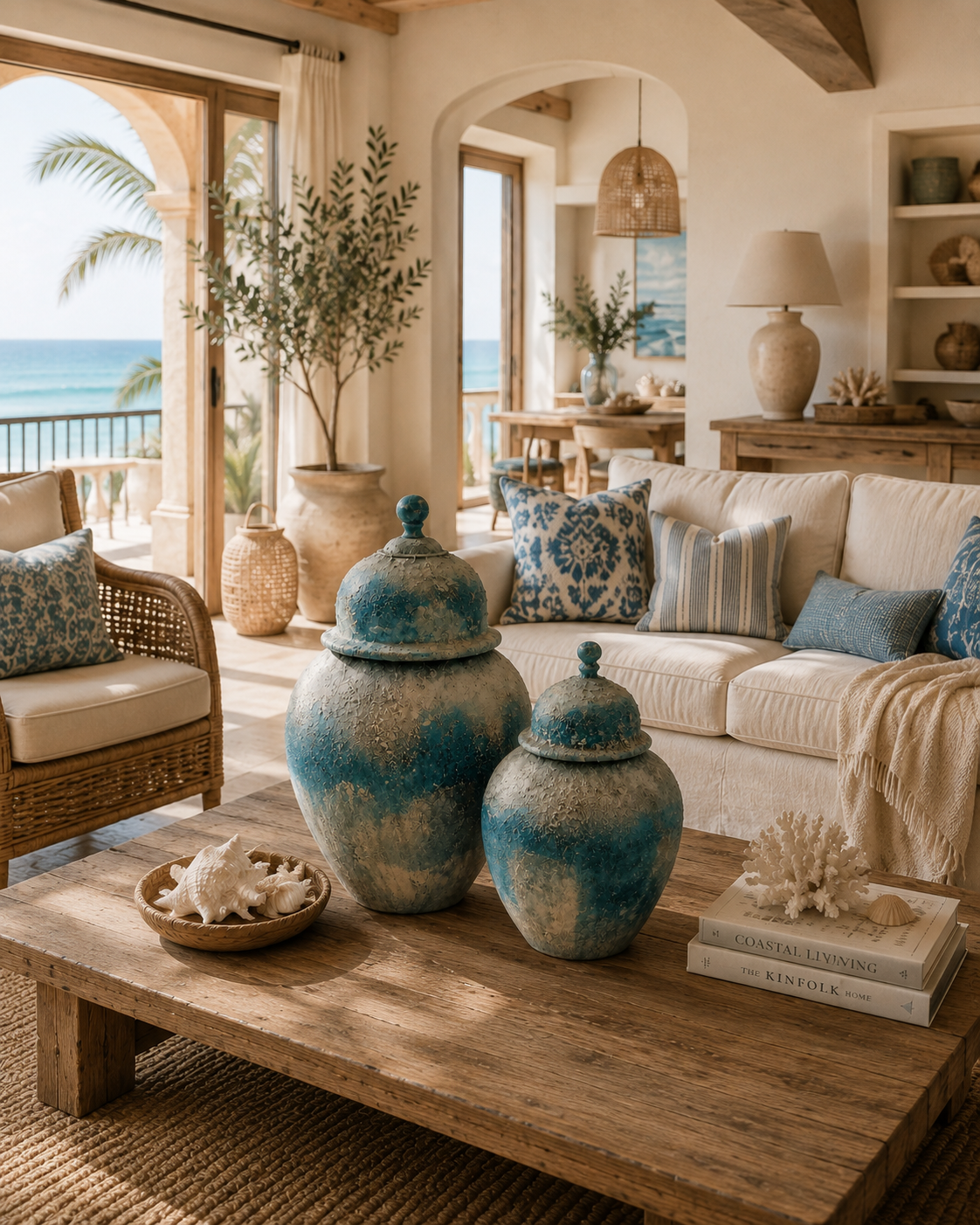 Ocean Mist Artisan Jar Set of 2 Lifestyle View