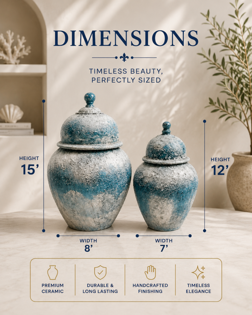 Ocean Mist Artisan Jar Set of 2