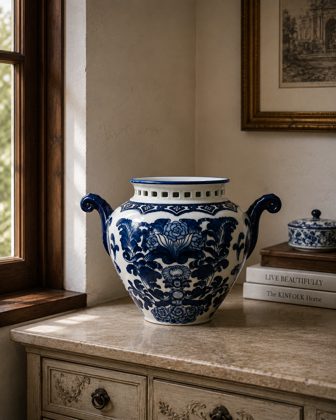 Regal Blue Chinoiserie Planter