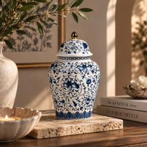 Vintage Blue Charm Jar