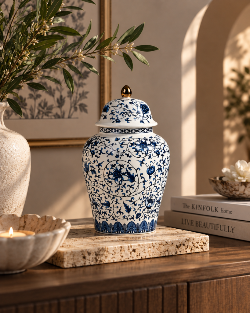 Vintage Blue Charm Jar
